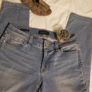 Petite light colored boyfriend jean